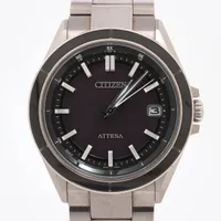 シチズン アテッサ CB3030-76E TI ソーラー 黒文字盤