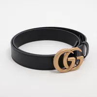 【GUCCI】GGマーモント ブラックレザーベルト 80/32 楽天市場】GUCCI グッチ マーモント GGロゴ ブラック 黒