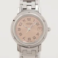 エルメス クリッパー CL4.210 SS QZ ピンク文字盤