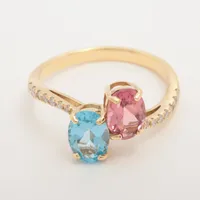 ノンブランド ブルートパーズ 色石 ダイヤ K18