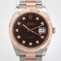 ロレックス デイトジャスト 126331G SS×PG AT チョコレート文字盤