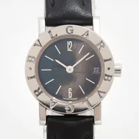 ブルガリ ブルガリブルガリ BB23SLD SS×社外革 QZ 黒文字盤