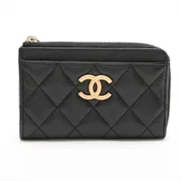 新作2024CHANELネイビーキャビアスキンコインパースほぼ未使用 シャネル クラシック ジップ コインパース AP0216 キャビア