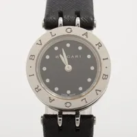 ブルガリ ビーゼロワン BZ23SC SS×革 QZ 黒文字盤