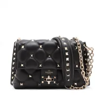 専用ヴァレンティノガラヴァーニ ハンドバッグ 2way レザー 黒 ワンスタッズ VALENTINO GARAVANI ヴァレンティノガラヴァーニ ロックスタッズ