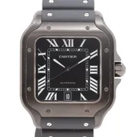 カルティエ サントス ドゥ カルティエ WSSA0039 SS×ラバー AT 黒文字盤