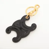 セリーヌ トリオンフ パテント×GP キーリング ブラック×ゴールド