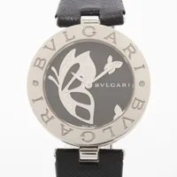 ブルガリ ビーゼロワン BZ35S SS×革 QZ 黒文字盤