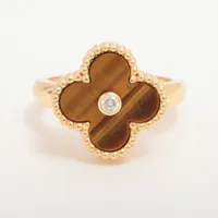 ヴァンクリーフ&アーペル ヴィンテージアルハンブラ タイガーアイ ダイヤ 750(YG)