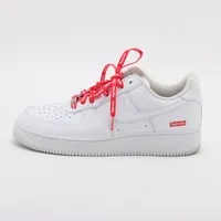 ナイキ×シュプリーム AIR FORCE 1 LOW SP レザー スニーカー 27cm メンズ ホワイト CU9225-100