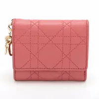 Dior ディオール ロータスウォレット パテントレザー DIOR | Lady Dior Lotus ウォレット カナージュ パテントカーフ