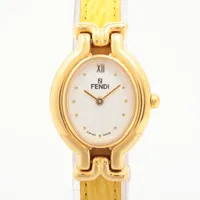 フェンディ チェンジベルト 640L GP×革 QZ シルバー文字盤