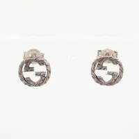 グッチ インターロッキングG アラベスク 925 ピアス(両耳用) シルバー