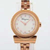 フェラガモ ガンチーニ SS QZ シェル文字盤