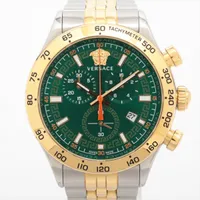 ヴェルサーチ ヘレニウム SS×GP QZ グリーン文字盤