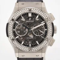 ウブロ クラシックフュージョン 525.NX.0170.LR.1104 SS×革×TI×ラバー AT スケルトン文字盤