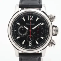 ジャガールクルト マスターコンプレッサークロノ 175.8.C1 SS×社外革 AT 黒文字盤