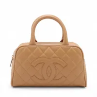 シャネル マトラッセ キャビアスキン ベージュ ゴールド金具 ＡＢランク