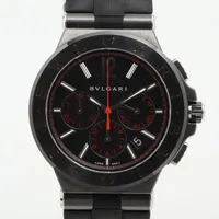 ブルガリ ディアゴノ DG42BSCCH SS×ラバー AT 黒文字盤
