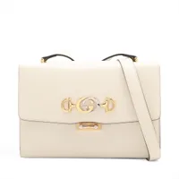 グッチ シェリーライン レザー ボストンバッグ ダークブラウン