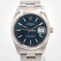 ロレックス オイスターパーペチュアルデイト 15200 SS AT 青文字盤