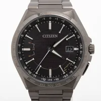 CITIZEN アテッサ H145-S122601 腕時計 シチズン アテッサ H145-S122601 TI ソーラー 青文字盤 Aランク