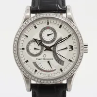 カールF.ブヘラ マネロ SS×革 AT 白文字盤