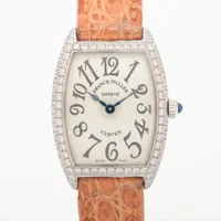 フランクミュラー トノーカーベックス 1752QZD WG×革 QZ シルバー文字盤