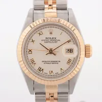 ロレックス デイトジャスト 69173 SS×YG AT アイボリーピラミッド文字盤
