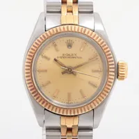 ロレックス オイスターパーペチュアル 6719 SS×YG AT シャンパン文字盤