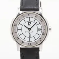 ブルガリ ソロテンポ ST29S SS×革 QZ 白文字盤