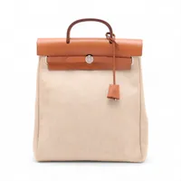 エルメス エールバッグアドPM トワルアッシュ ブラウン シルバー金具