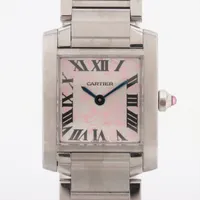 カルティエ タンクマストSM WSTA0042 SS×革 QZ シルバー文字盤