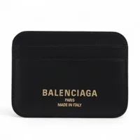 バレンシアガ 499201 ペーパー  レザー  カードケース　黒 バレンシアガ ペーパーシン 二つ折り カードケース 定期入れ