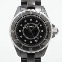 シャネル J12 H1625 SS×CE QZ 黒文字盤