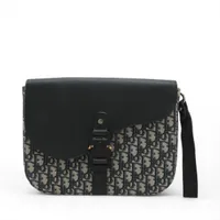 ディオール オブリーク サドル キャンバス クラッチバッグ ネイビー