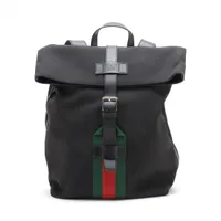 グッチ シェリーライン キャンバス バックパック/リュック ブラック Ｂランク