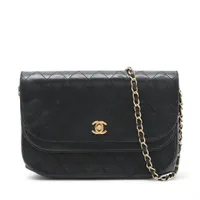 シャネル マトラッセ ラムスキン ブラック ゴールド金具 Ｂランク