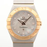 オメガ コンステレーション 123.20.24.60.55.001 SS×YG QZ シェル文字盤