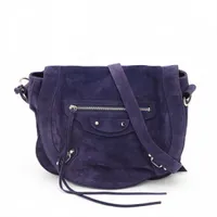 バレンシアガ クラシックネオフォルク スエード ショルダーバッグ パープル