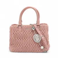 早い者勝ち MIUMIU マテラッセ　ナッパクリスタル　ピンク　2way ミュウミュウ ナッパクリスタル マテラッセ レザー 2WAYショルダー