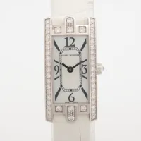 ハリーウィンストン アベニュー WG×革 QZ シェル文字盤