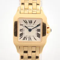 カルティエ サントスドゥモワゼル W25063X9 YG QZ アイボリー文字盤