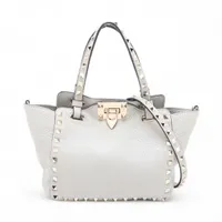 ヴァレンティノ VLTN キャンバス トートバッグ ホワイト Aランクの