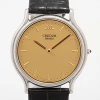 セイコー クレドール GCAR051 SS×革 QZ シャンパン文字盤