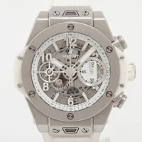 ウブロ ビッグバン ウニコ 441.NE.2010.RW Ti×ラバー AT スケルトン文字盤