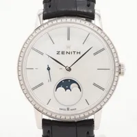 ゼニス エリート ムーンフェイズ SS×革 AT シェル文字盤