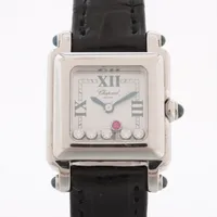 ショパール ハッピースポーツ 27/8892-23 SS×革 QZ 白文字盤