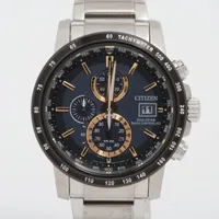 シチズン エコドライブ H800-S107334 SS ソーラー 青文字盤