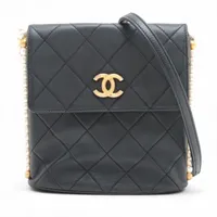 シャネル マトラッセ ラムスキン パール ブラック ゴールド金具